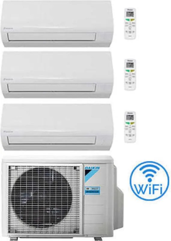 Daikin - Climatizzatore garanzia italia new sensira Wifi Trial Split 7000 + 7000 + 7000 btu con u.e. 3MXF52A Classe a++/a+