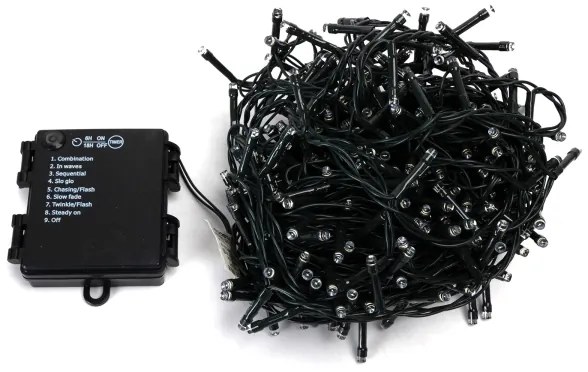 Aigostar - Catena luminosa natalizia da esterno 400 LED/8 funzioni 4xAA 20,3 m multicolore