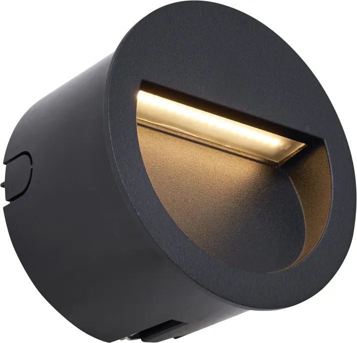 Set di 6 lampade da parete ad incasso moderne nere con LED IP65 - Gem