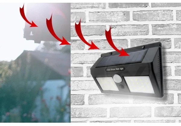 Lampada solare da parete con sensore LED/1,2W/3,7V 1200 mAh IP44