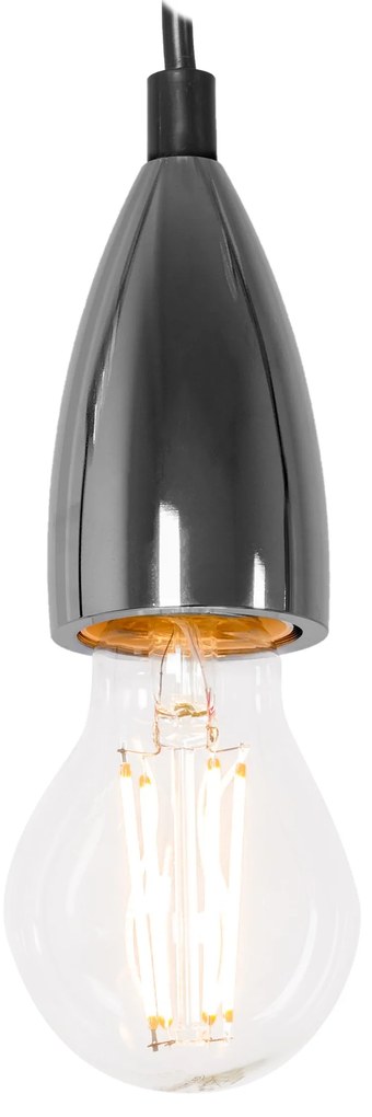 Lampada Da Soffitto Pensile Montatura Chrome Black APP357-1CP