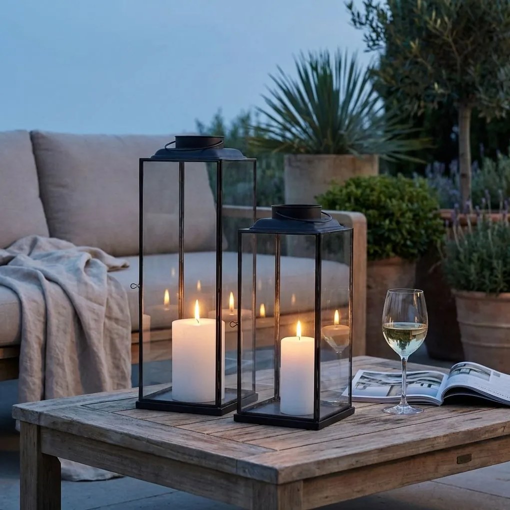 BRIGITTE - lanterna in vetro e acciaio