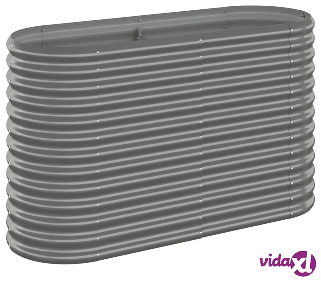 vidaXL Letto Giardino Acciaio Verniciato a Polvere 114x40x68 cm Grigio