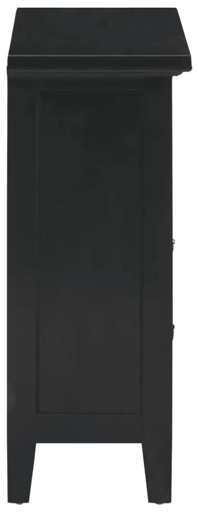 Comodino Nero 60x30x75 cm in Legno Massello di Mogano