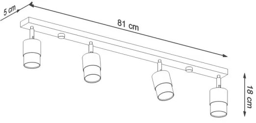 Sollux SL.1072 - Faretto NERO 4xGU10/40W/230V nero/oro