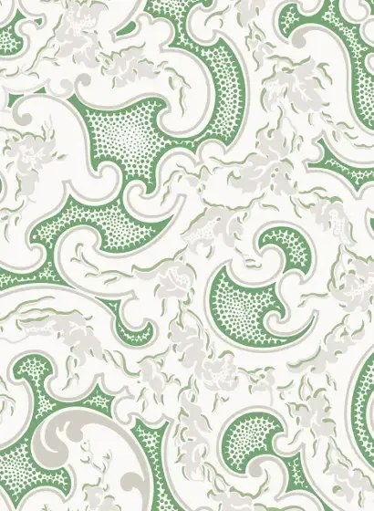 Florale Tapete Volutes von Isidore Leroy - Vert