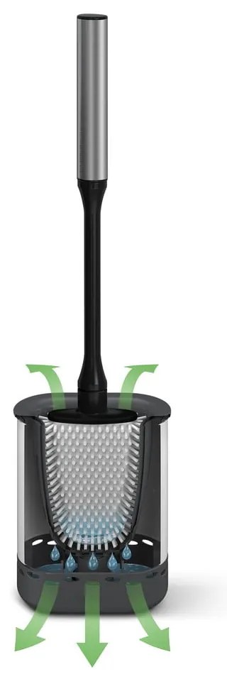 Scopino in acciaio inox grigio scuro Cleany - Metaltex