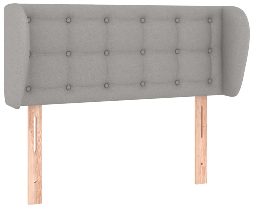 Testiera ad orecchio grigio chiaro 103x23x78/88 cm in tessuto
