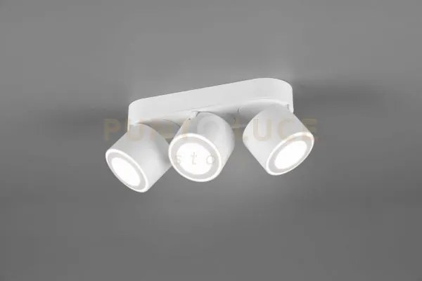 Taurus barra 3 spots led 15w 1350lm, 3000k metallo bianco orientabi...