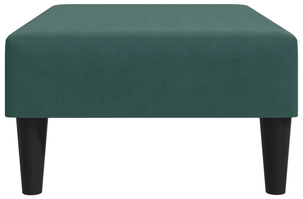 Poggiapiedi verde scuro 77x55x31 cm in velluto