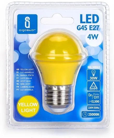 Lampadina LED G45 E27/4W/230V gialla - Aigostar