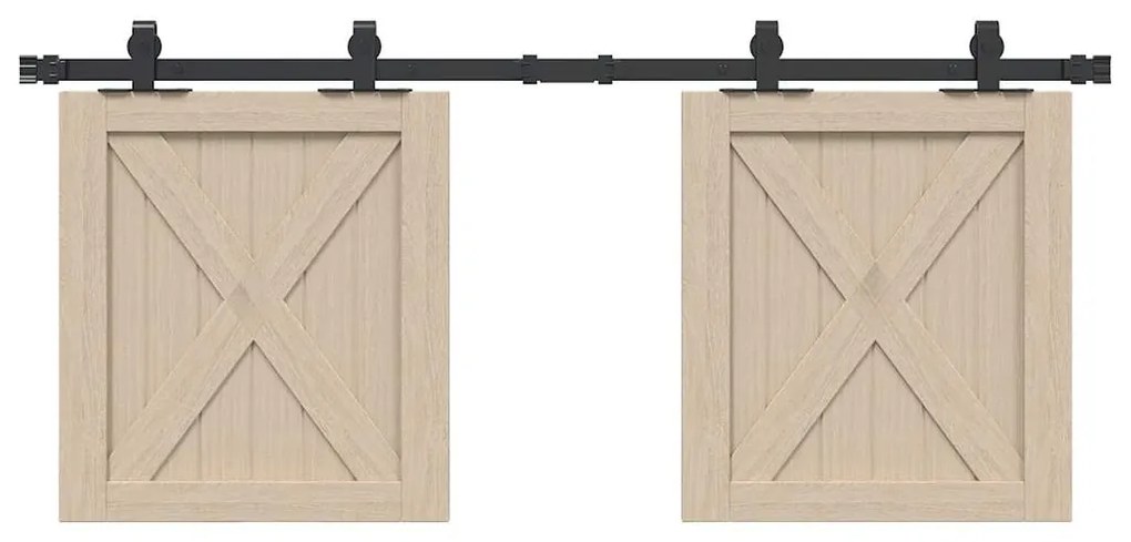 Kit Anta Scorrevole Per Armadio 122 Cm İn Acciaio Al Carbonio /
