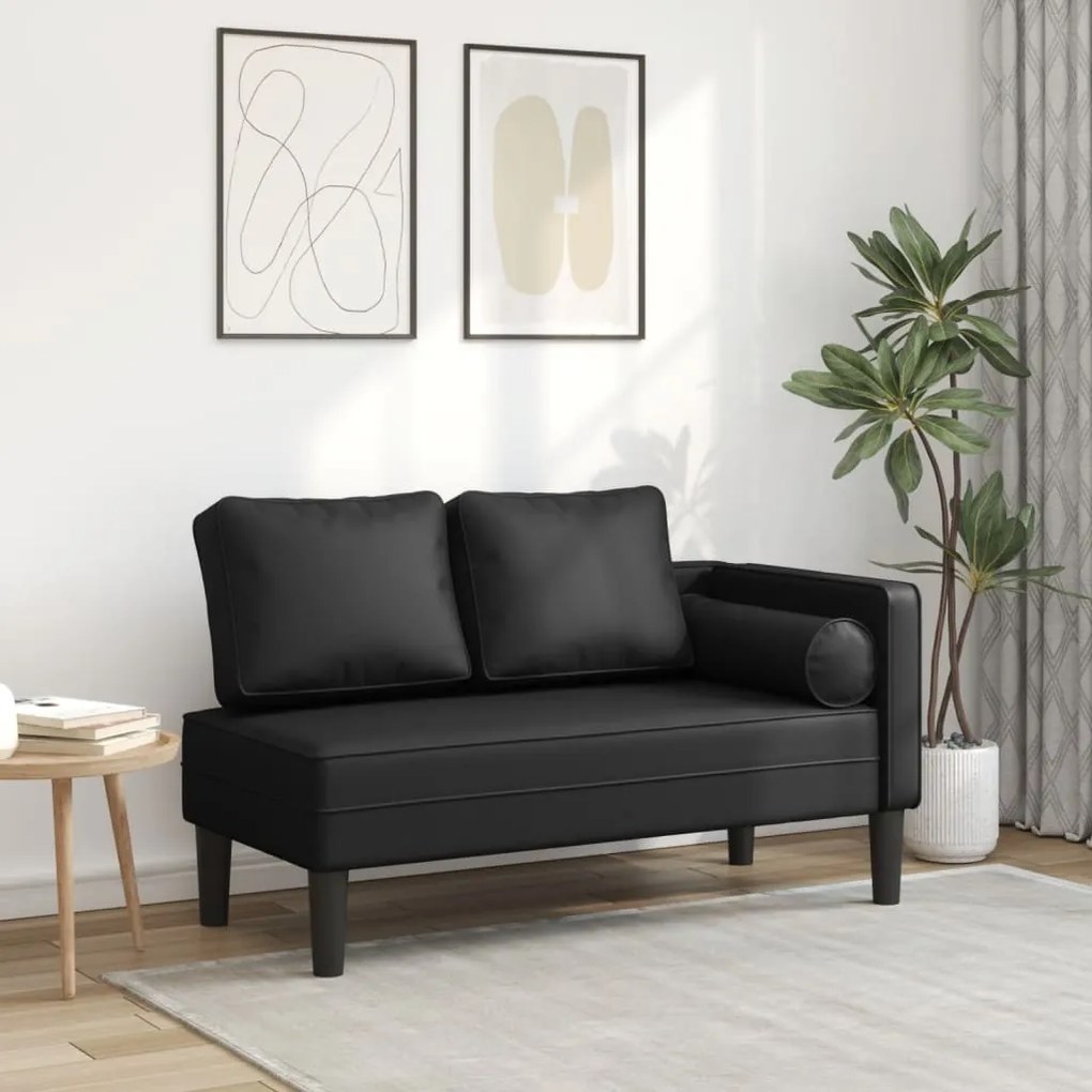 Sdraio Con Cuscini Nero İn Similpelle /