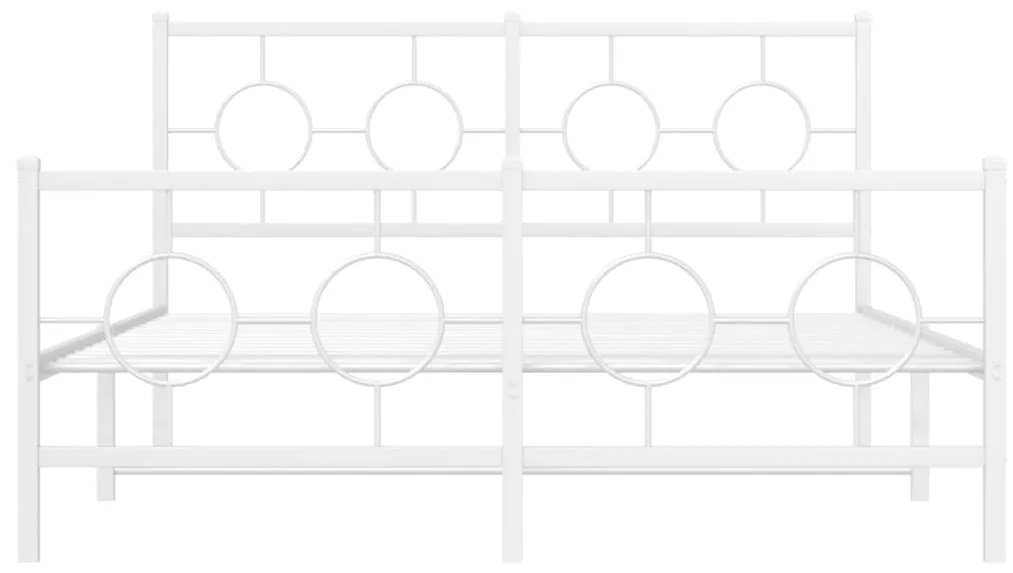 Giroletto con testiera e pediera metallo bianco 140x190 cm