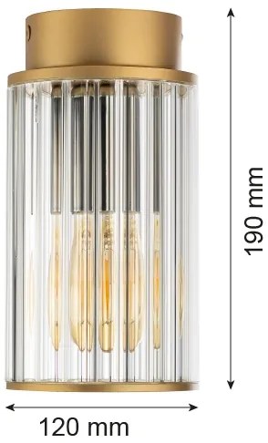 Argon 8774 - Plafoniera da esterno NORFOLK 1xE27/15W/230V IP44 oro