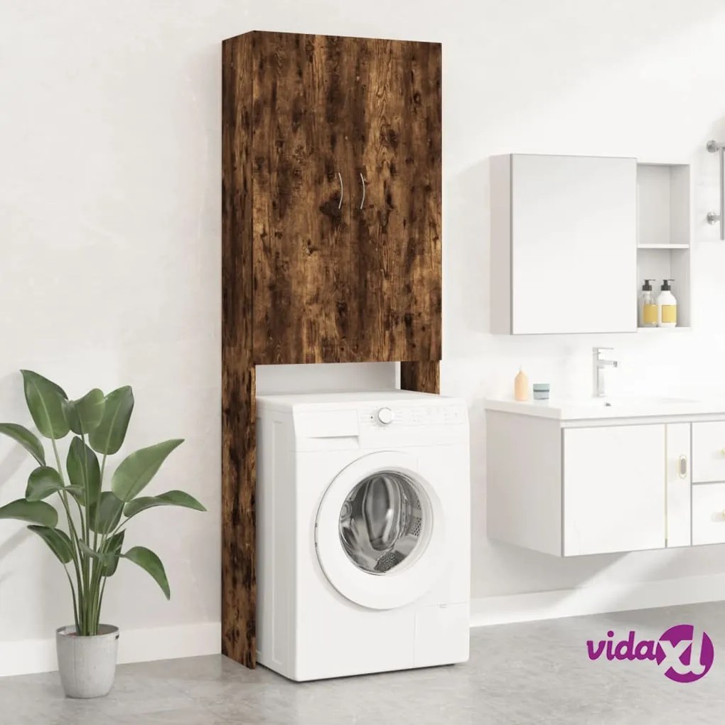 vidaXL Mobile per Lavatrice Rovere Fumo 64x25,5x190 cm