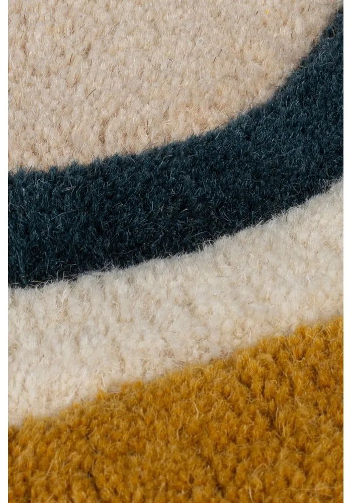 Tappeto in lana tessuta a mano color crema 120x170 cm Leo Scallop - Flair Rugs