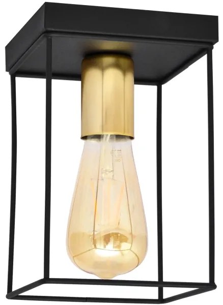 Plafoniera FINN 1xE27/15W/230V nero/oro