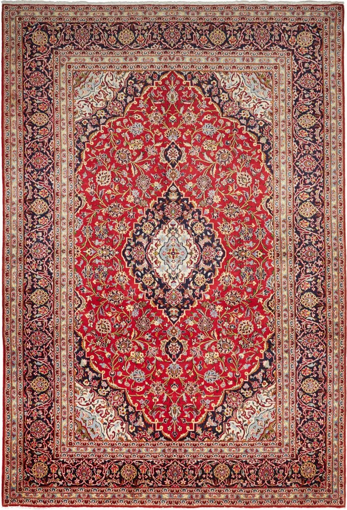 Kashan Tappeto 200 x 300 Rosso (Iran) Annodato A Mano