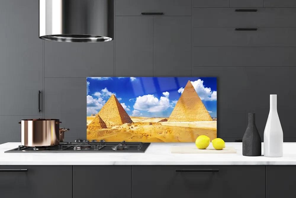 Rivestimento parete cucina Paesaggio delle piramidi del deserto 100x50 cm