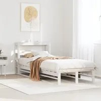 Giroletto con Testiera Bianco 90x200 cm Legno Massello di Pino 3306487