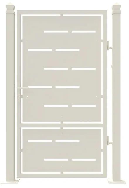 Cancello in ferro, apertura a destra, L 104.5 x 180 cm, di colore bianco