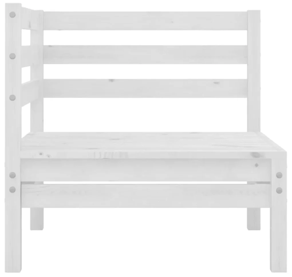 Set divani da giardino 3 pz in legno massello di pino bianco