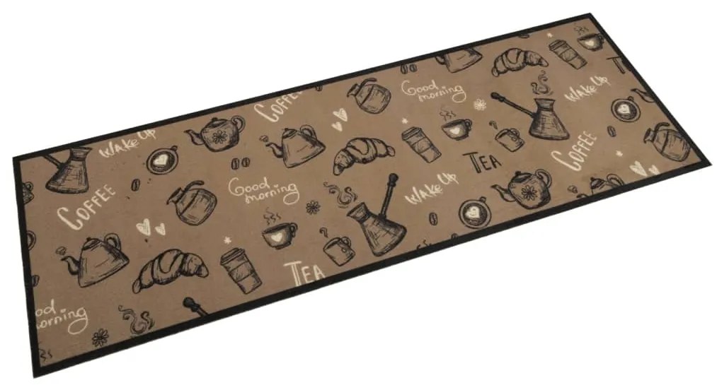 Tappeto Da Cucina Lavabile Marrone Mattutino 60x180 Cm Velluto /