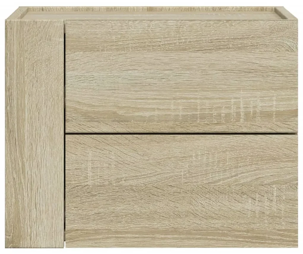 Comodini a muro 2 pz rovere sonoma 45x30x35 cm