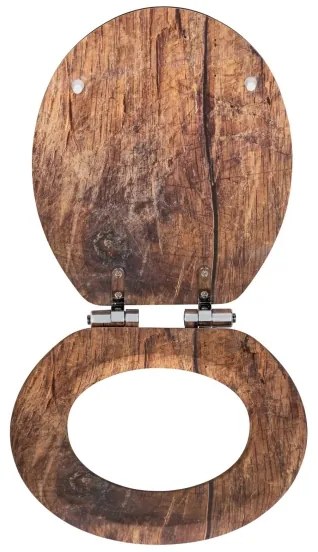 WENKO 25226100-WC sedile per WC RUSTIC 35,5x42,5 cm marrone/argento