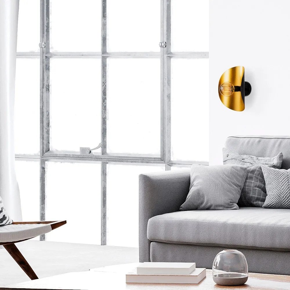 Lampada da parete nera/dorata Sivani – Opviq lights