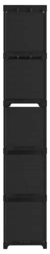 Mobile per 15 Scatole a Cubo Nero 103x30x175,5 cm in Tessuto