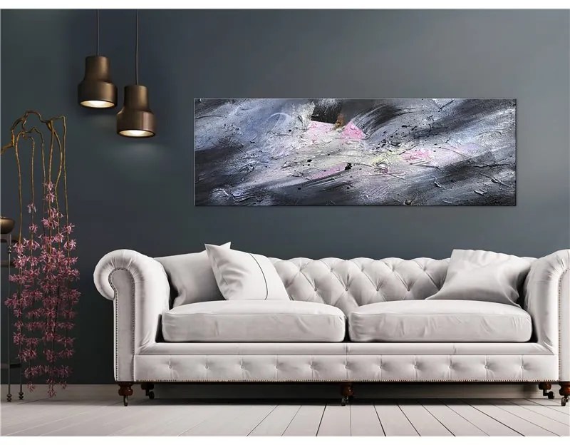 Quadro Pearls (1 Part) Narrow  Colore Rosa, Dimensioni e Misure 135x45