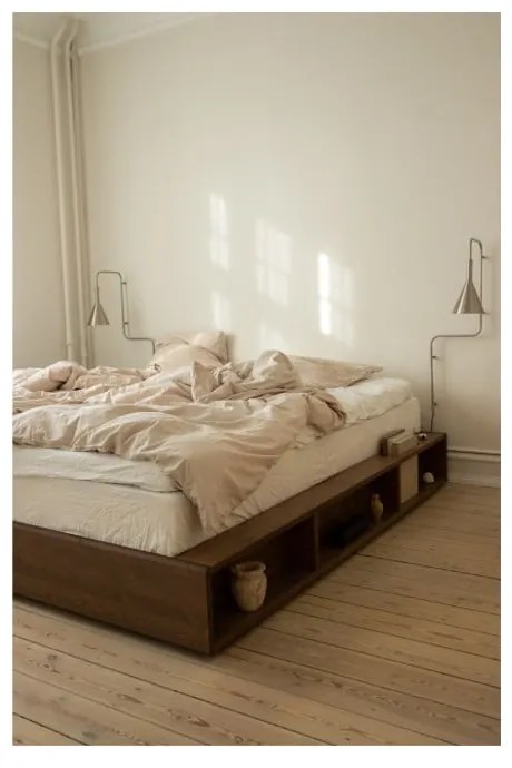 Letto matrimoniale marrone in legno di pino con griglia 140x200 cm Ziggy - Karup Design