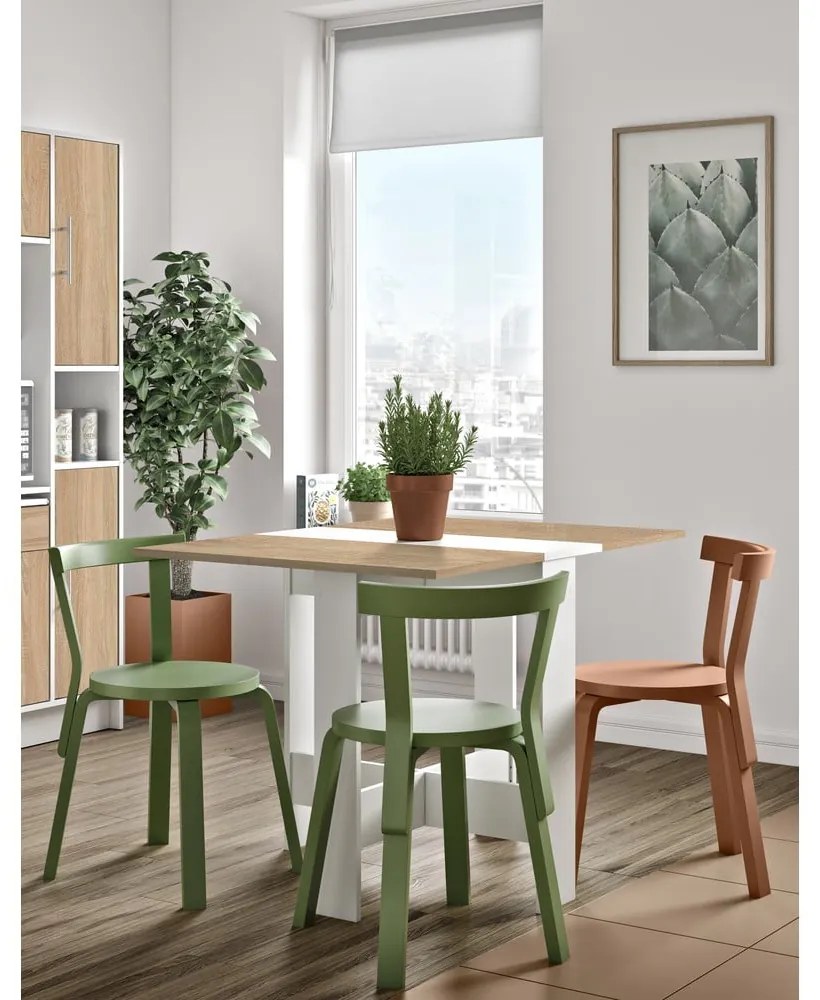 Tavolo da pranzo pieghevole con piano in rovere 76x28 cm Papillon - TemaHome