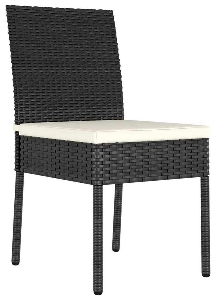 Sedie da pranzo per giardino 2 pz in polyrattan nero