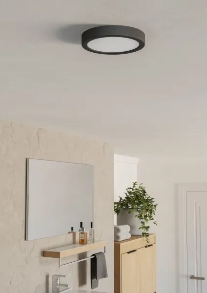 Eglo 901324 - Plafoniera LED da bagno FUEVA LED/7,5W/230V Ø16,6 cm IP44 nera