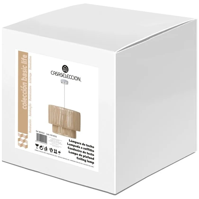 Lampada da soffitto in colore naturale con paralume in rattan ø 38 cm Natural Way - Casa Selección