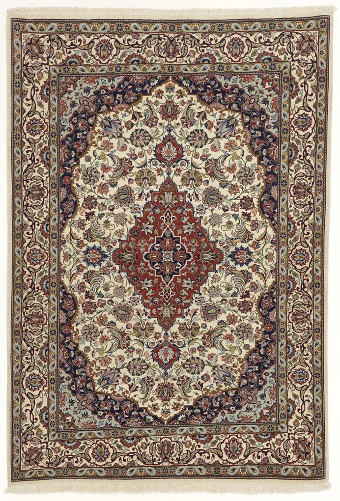 Isfahan Tappeto 100 x 150 (Iran) Annodato A Mano