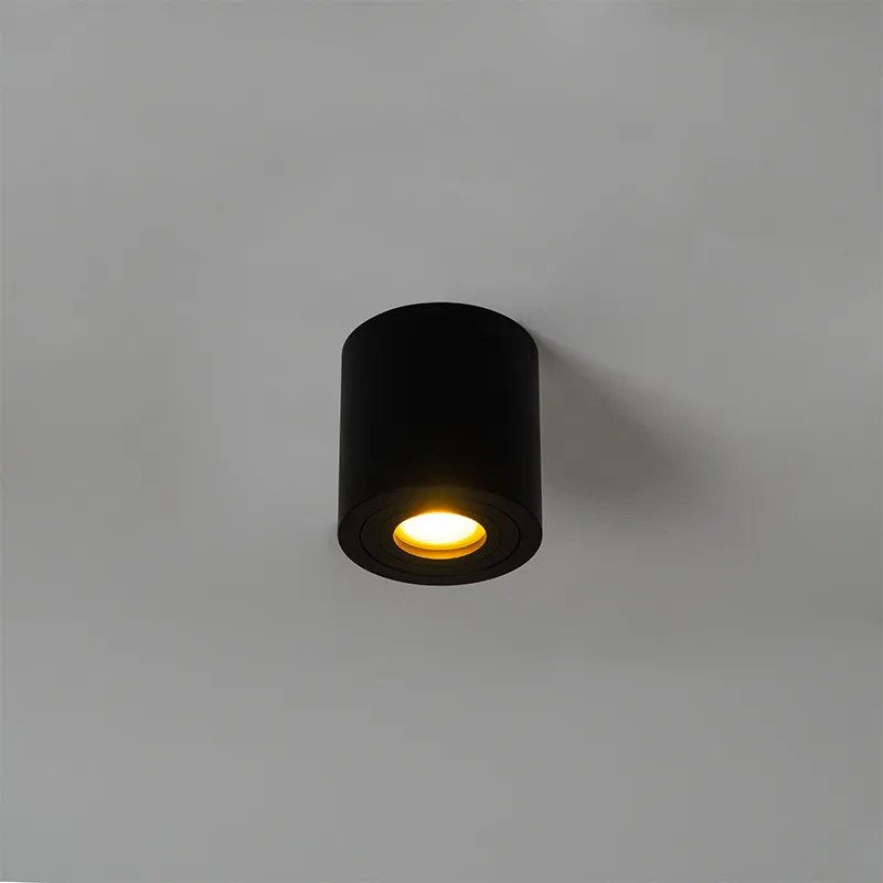 Faretto da bagno rotondo moderno nero - Capa