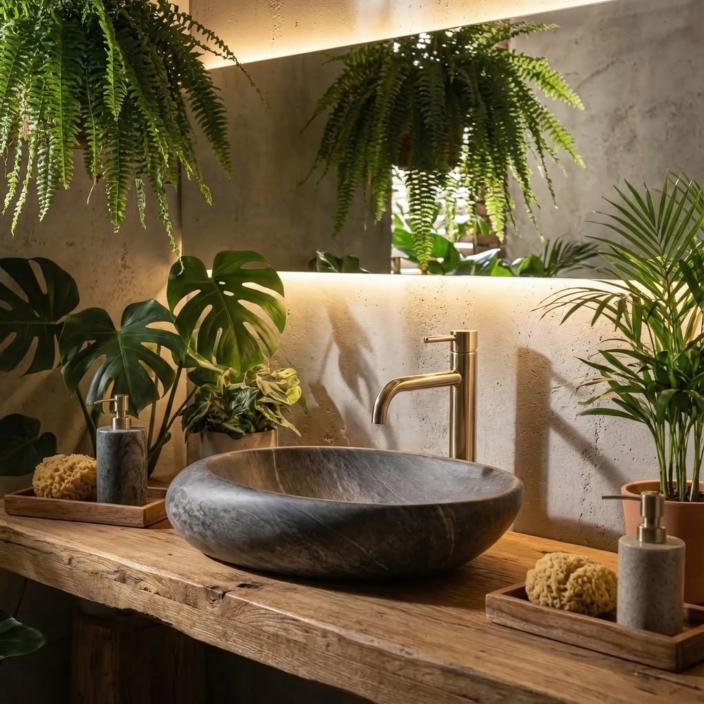 Lavabo da appoggio Rea Roxy A Stone D. Grey