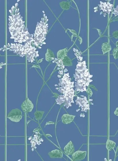 Cole & Son Carta da parati Wisteria - Powder Blue/ Jade