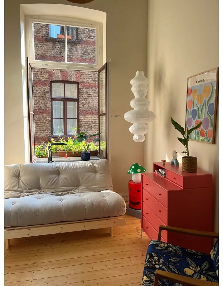 Divano greige allungabile con rivestimento in lino 160 cm Roots – Karup Design