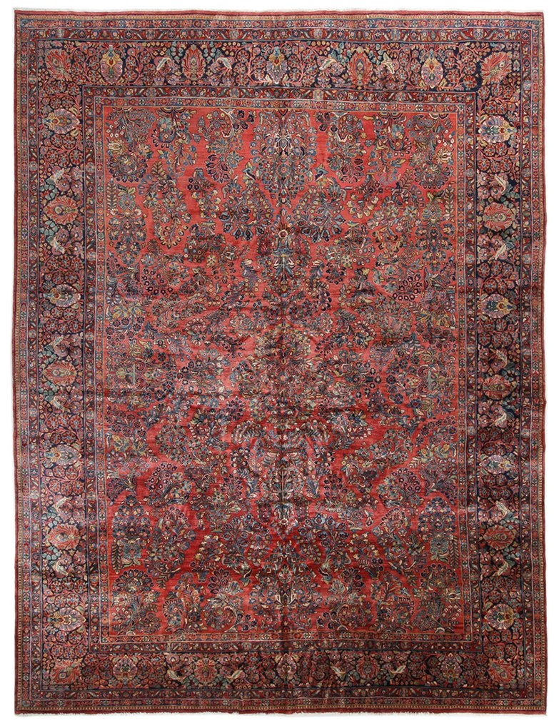 Sarouk Tappeto 380 x 490 (Iran) Annodato A Mano