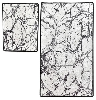 SET 2x Tappeto bagno MARBLE 60x100 cm bianco/nero