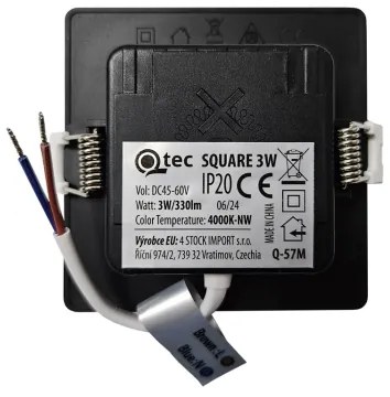 Lampada LED da incasso SQUARE LED/3W/230V 4000K 9x9 cm nero