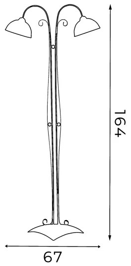 Lampada da terra ANTICA 2xE27/60W/230V