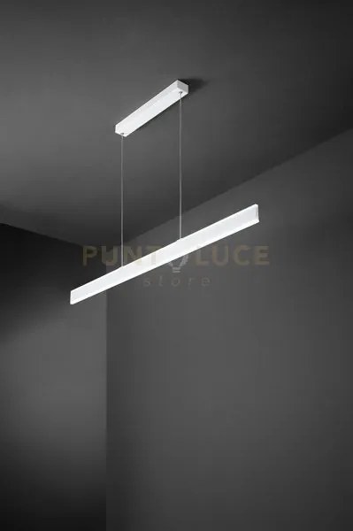 Sospensione in alluminio verniciato bianco kante biemissione led 48...