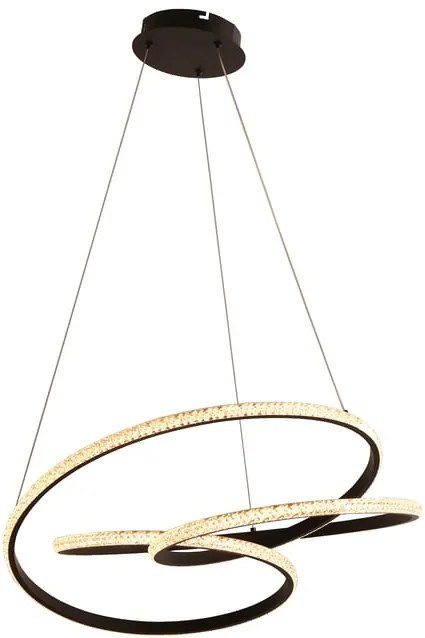 Lampadario LED neoclassico Lind nero Ø60cm, luce naturale 6100 lumen