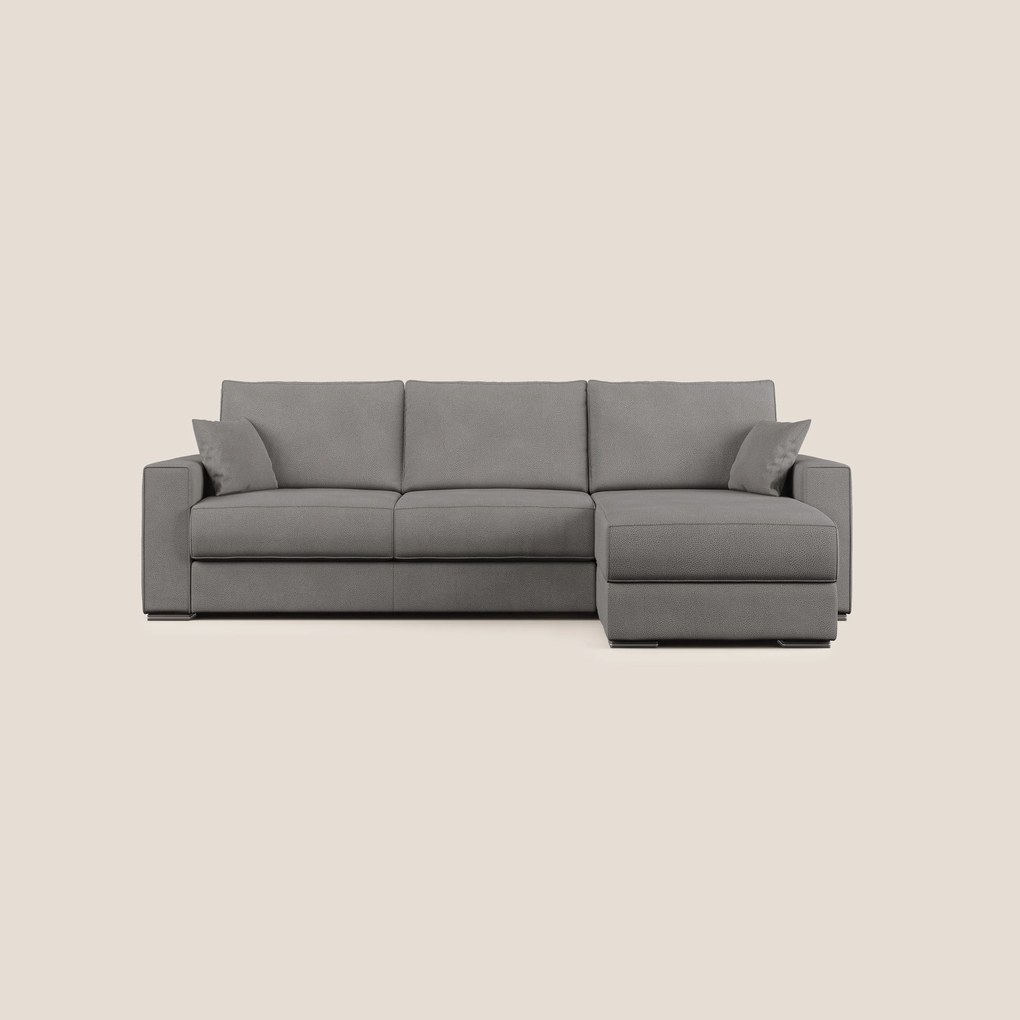 Dream Divano letto angolare in microfibra effetto pelle smacchiabile T15 antracite